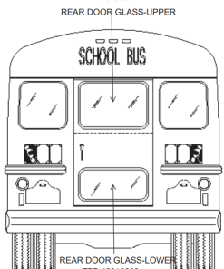 01168046 Emergency Door Glass & Seal Blue Bird Bus